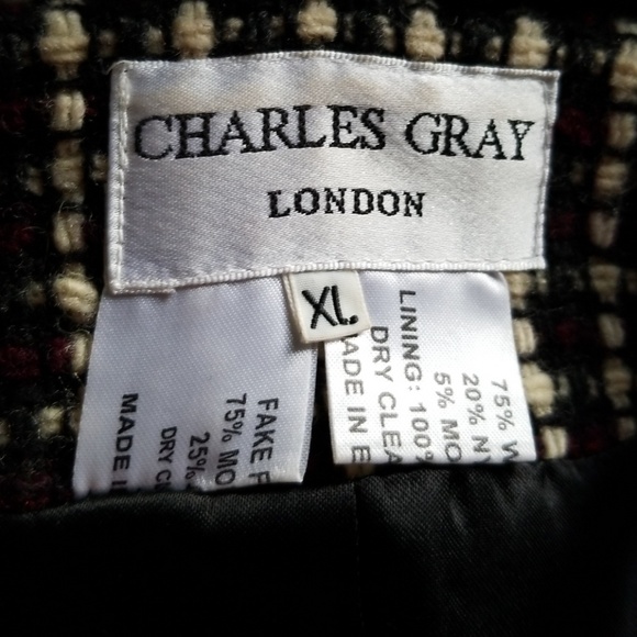 Charles Gray Wool & Faux Fur Long Coat XL - Picture 5 of 5